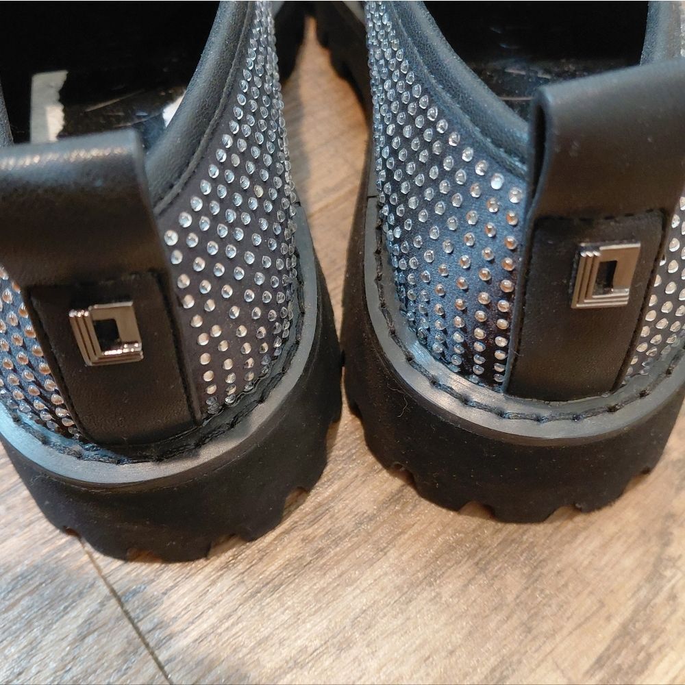 Karl Lagerfeld Paris Giana Embellished Chunky Crystal Black Sz 5.5 - Picture 5 of 7